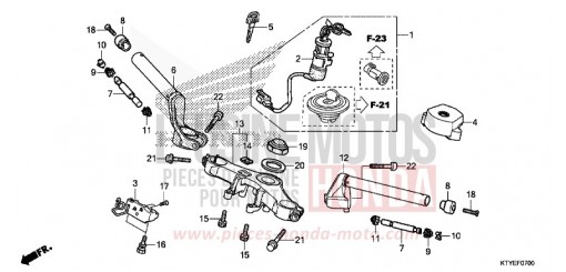 TUYAU DE GUIDON/PONT SUPERIEUR CBR125RTF de 2015